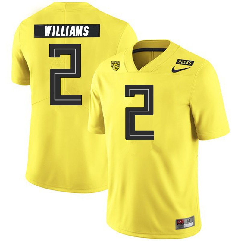 Men #2 Devon Williams Oregon Ducks College Football Jerseys Sale-Yellow - Click Image to Close